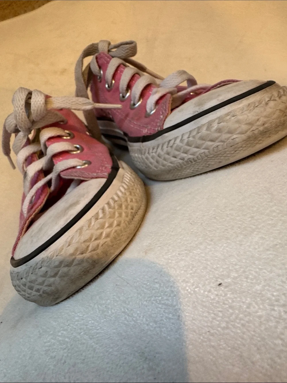 Converse Kids Low Top Canvas Sneakers - Pink with White Accents